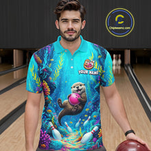 Load image into Gallery viewer, Custom Ocean Funny Otte Bowling Jersey for Men Funny Bowling Team Shirts Bowling Uniform HNT273
