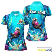 Load image into Gallery viewer, Custom Ocean Funny Otte Bowling Jersey for Women Funny Bowling Team Shirts Bowling Uniform HNT273