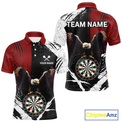 Custom Red Eagle Dart Shirt for Men Dartboard Shirt Dart Jerseys Gift for Team Polo &1/4 Zip NNT110