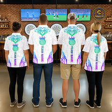 Load image into Gallery viewer, Custom Neon White Crown Dart Shirts for Men Darts Team Jerseys Dart League Polo &amp; 1/4 Zip NNT140