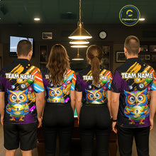 Load image into Gallery viewer, Custom Funny Colorful Owl 9 Ball Pool Billiard Shirt for Women Billiard Team Jersey Polo &amp; 1/4 Zip NNT156