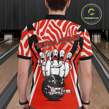 Load image into Gallery viewer, Custom Red Funny Bowling Jersey for Men Bowling Team Shirts Bowling League Polo &amp; 1/4 Zip HNT155