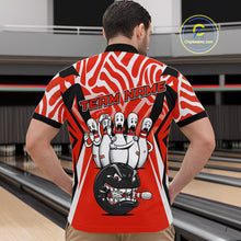Load image into Gallery viewer, Custom Red Funny Bowling Jersey for Men Bowling Team Shirts Bowling League Polo &amp; 1/4 Zip HNT155
