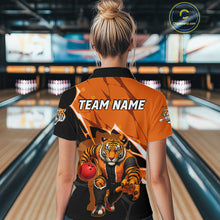 Load image into Gallery viewer, Custom Tiger Bowling Jersey for Women Bowling Uniform Polo &amp; 1/4 Zip Bowling Team Shirts HNT147