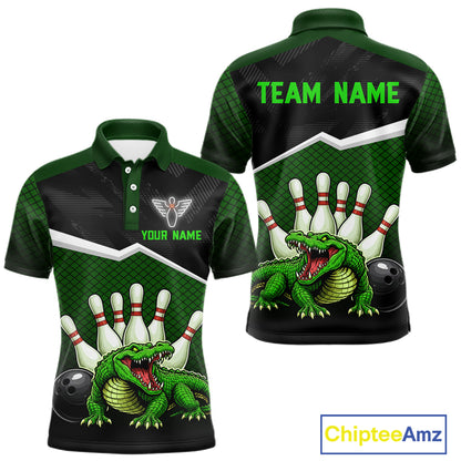 Custom Funny Crocodile Bowling Shirt Alligator Bowling Jersey for Men Polo & 1/4 Zip HNT207