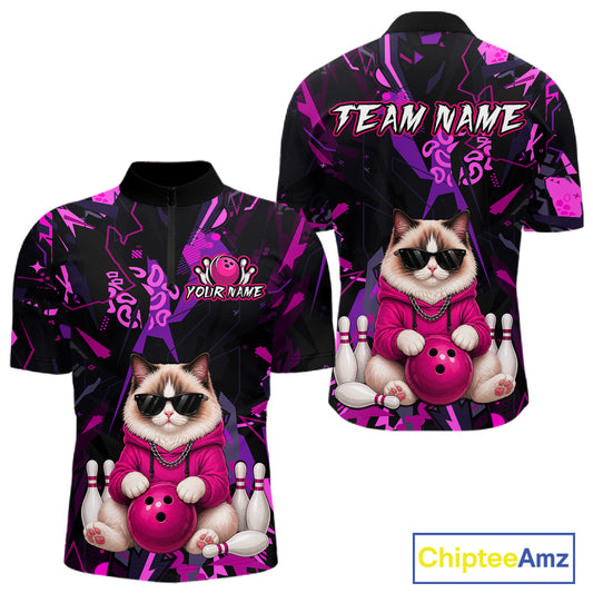 Custom Funny Ragdoll Cat Bowling Jersey for Men Bowling League Bowling Team Shirts HN288