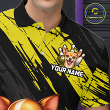 Load image into Gallery viewer, Black and yellow polo shirt with a dog graphic and 'Your Name' text, featuring the Chipleemazz.com logo.