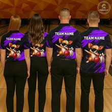 Load image into Gallery viewer, Custom Chihuahua Dog Purple Bowling Jersey for Women Bowling Uniform Bowling Team Shirts HNT262
