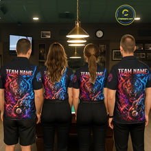 Load image into Gallery viewer, Four people wearing matching shirts with a team name and colorful tiger design in a room.