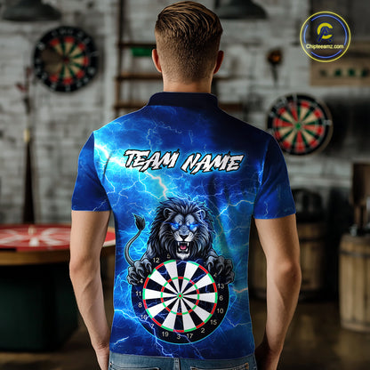 Custom Thunder Lion Dart Shirt Dart Team Jersey for Men Dartboard Polo & 1/4 Zip Shirts NNT169