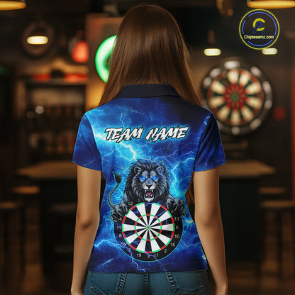 Custom Thunder Lion Dart Shirt Dart Team Jersey for Women Dartboard Polo & 1/4 Zip Shirts NNT169