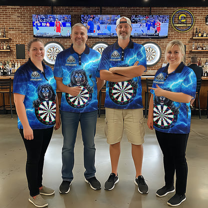 Custom Thunder Lion Dart Shirt Dart Team Jersey for Men Dartboard Polo & 1/4 Zip Shirts NNT169