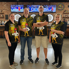 Load image into Gallery viewer, Custom Yellow Funny Chicken Darts Shirt for Men Darts Team Jerseys Polo &amp; 1/4 Zip Dart League NNT131