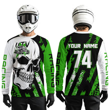Load image into Gallery viewer, Custom Skull Green UTV Off-Road Shirts UTV Motocross Racing Shirt Kid Men Women UPF30+ DNT89