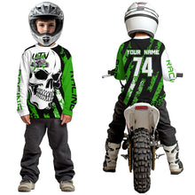 Load image into Gallery viewer, Custom Skull Green UTV Off-Road Shirts UTV Motocross Racing Shirt Kid Men Women UPF30+ DNT89