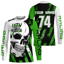 Load image into Gallery viewer, Custom Skull Green UTV Off-Road Shirts UTV Motocross Racing Shirt Kid Men Women UPF30+ DNT89