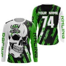 Load image into Gallery viewer, Custom Skull Green UTV Off-Road Shirts UTV Motocross Racing Shirt Kid Men Women UPF30+ DNT89