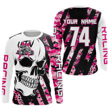 Load image into Gallery viewer, Custom Skull Pink UTV Off-Road Shirts UTV Motocross Racing Shirt Kid Men Women UPF30+ DNT89