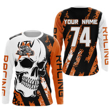 Load image into Gallery viewer, Custom Skull Orange UTV Off-Road Shirts UTV Motocross Racing Shirt Kid Men Women UPF30+ DNT89