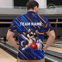 Load image into Gallery viewer, Custom Husky Dog Bowling Jersey for Men Bowling Uniform Polo &amp; 1/4 Zip Bowling Team Shirts HNT263