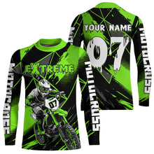 Load image into Gallery viewer, Custom Green MX Racing Extreme Shirts Kid Men Women Youth Motocross Shirts UPF30+ DNT35