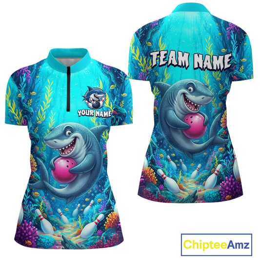 Custom Ocean Funny Otte Bowling Jersey for Women Funny Bowling Team Shirts Bowling Uniform HNT300