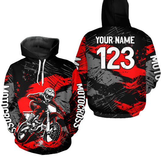 Custom Red Dirt Bike Hoodie Motocross Sweatshirts for Kid Men Women Motorcycle Hoodie HOT39