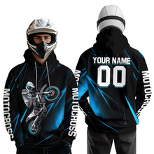 Load image into Gallery viewer, Custom Turquoise Youth Motocross Jersey Hoodie Kid Men Women Dirt Bike Motorcycle Hoodie HOT36