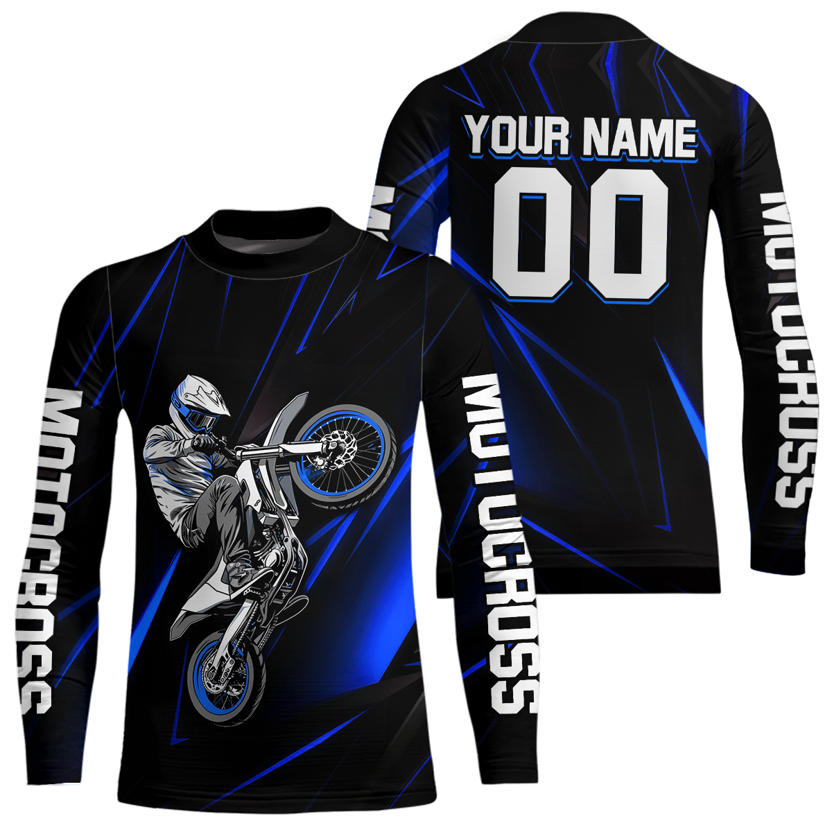 Blue Youth MX Motocross Jersey Custom Motocycle Shirts Men Women Kid UPF30+ DNT41