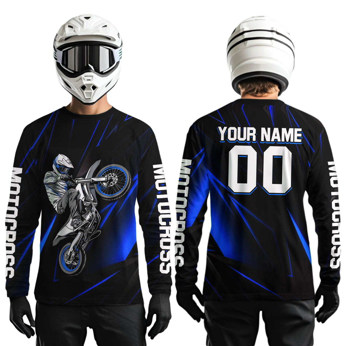 Blue Youth MX Motocross Jersey Custom Motocycle Shirts Men Women Kid UPF30+ DNT41