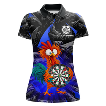 Load image into Gallery viewer, Custom Funny Blue Chicken Dart Shirts For Women Dart Board Gifts Darts Team Jerseys Dart League NNT152