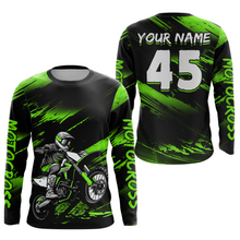Load image into Gallery viewer, Green Motocross Shirts Personalized Racing Jersey Dirt Bike Jersey Kid Men Women UPF30+ DNT15