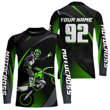 Load image into Gallery viewer, Personalized Green Motocross Shirts Racing Jersey Dirt Bike Jersey Kid Men Women UPF30+ DNT14