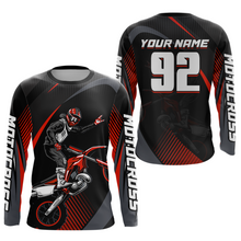 Load image into Gallery viewer, Personalized Red Motocross Shirts Racing Jersey Dirt Bike Jersey Kid Men Women UPF30+ DNT14