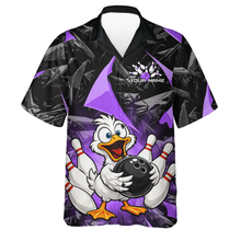 Load image into Gallery viewer, Custom Purple Duck Hawaiian Bowling Jersey for Men Women Bowling Team Shirts Bowling League HNT232