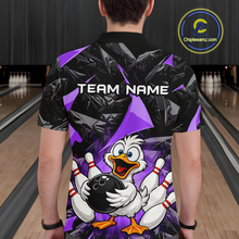 Load image into Gallery viewer, Custom Purple Funny Duck Bowling Jersey for Men Bowling League Bowling Team Shirts Polo &amp; 1/4 Zip HN233