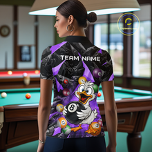 Load image into Gallery viewer, Custom Purple Funny Duck 8 Ball Pool Shirts Billiard Shirt for Women Billiard Team Jersey League NNT172