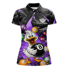 Load image into Gallery viewer, Custom Purple Funny Duck 8 Ball Pool Shirts Billiard Shirt for Women Billiard Team Jersey League NNT172