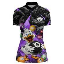 Load image into Gallery viewer, Custom Purple Funny Duck 8 Ball Pool Shirts Billiard Shirt for Women Billiard Team Jersey League NNT172