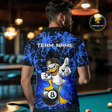 Load image into Gallery viewer, Custom Blue Funny Duck Billiard Shirt for Men Billiard Team Jersey League 8 Ball Pool Shirts NNT171