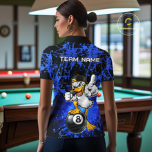 Load image into Gallery viewer, Custom Blue Funny Duck Billiard Shirt for Women Billiard Team Jersey League 8 Ball Pool Shirts NNT171