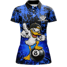 Load image into Gallery viewer, Custom Blue Funny Duck Billiard Shirt for Women Billiard Team Jersey League 8 Ball Pool Shirts NNT171