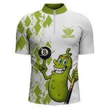 Load image into Gallery viewer, Custom Funny Pickle 8 Ball Pool Shirts Argyle Billiard Shirt for Men Billiard Team Jersey League NNT173