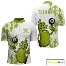 Load image into Gallery viewer, Custom Funny Pickle 8 Ball Pool Shirts Argyle Billiard Shirt for Men Billiard Team Jersey League NNT173