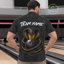 Load image into Gallery viewer, Custom Black Cobra Snake Bowling Jersey for Men Bowling Team Shirts Bowling League HNT309