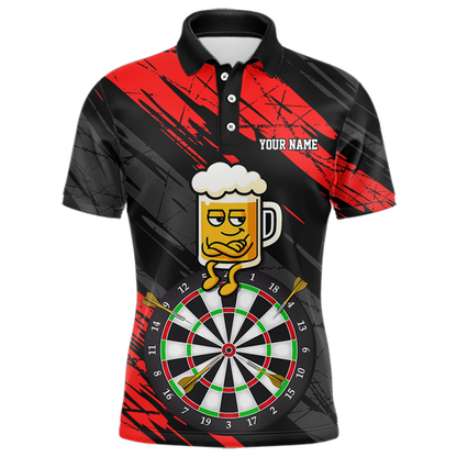Custom Red Funny Beer Darts Board Dart Shirts For Men Darts Team Jerseys Dart Tournament NNT120