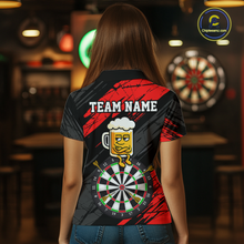 Load image into Gallery viewer, Custom Red Funny Beer Darts Board Dart Shirts For Women Darts Team Jerseys Dart Tournament NNT120