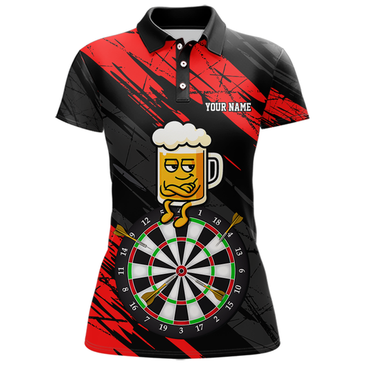 Custom Red Funny Beer Darts Board Dart Shirts For Women Darts Team Jerseys Dart Tournament NNT120