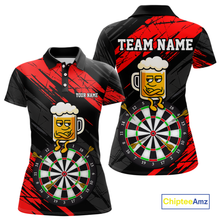 Load image into Gallery viewer, Custom Red Funny Beer Darts Board Dart Shirts For Women Darts Team Jerseys Dart Tournament NNT120