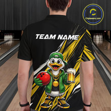 Load image into Gallery viewer, Custom Yellow Beer Duck Bowling Shirt for Men Duck Funny Beer Bowling Team Jersey HNT276